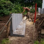 Plaatsen van damwand van L-profielen